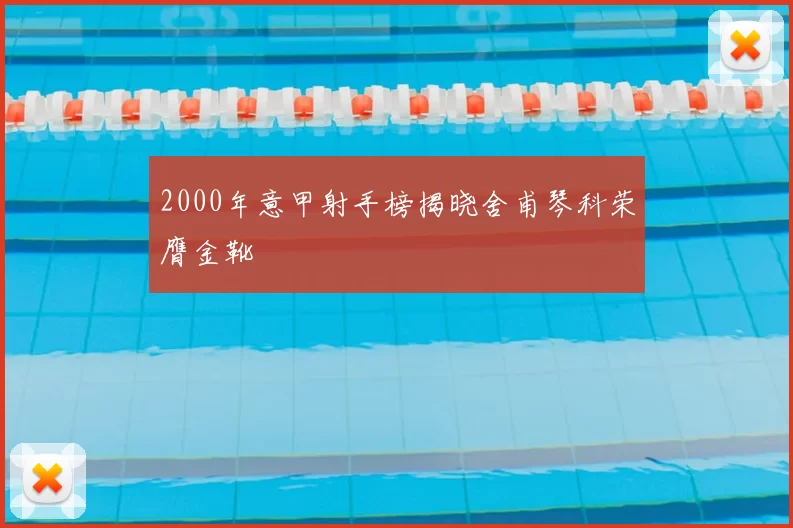 2000年意甲射手榜揭晓舍甫琴科荣膺金靴